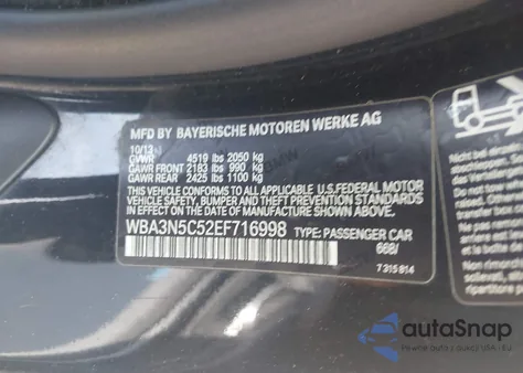 2014 BMW 428I xDrive из США, поврежденный, VIN WBA3N5C52EF716998